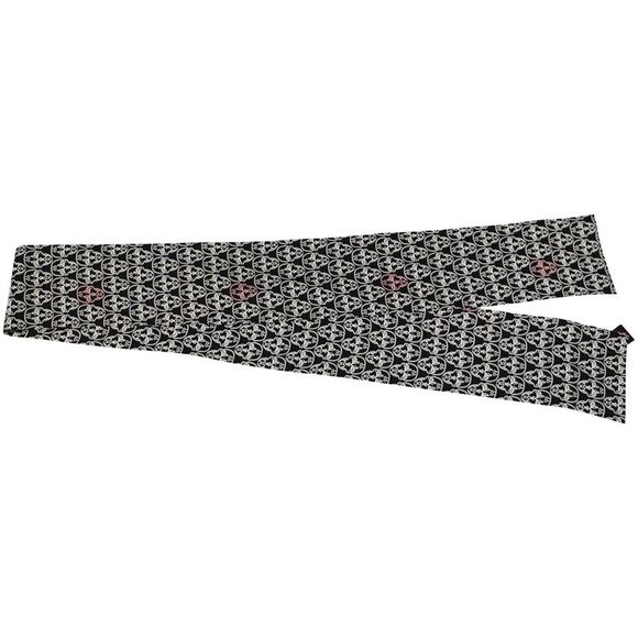 Thomas Wylde Skull Printed Scarf in Black Red Silk